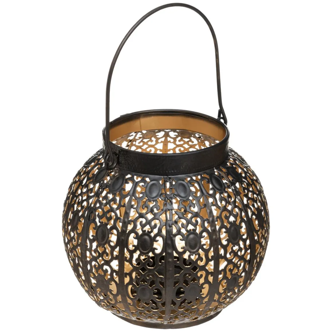 LANTERNE METAL RONDE AJOUREE D.15CM