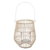 LANTERNE ROTIN METAL H.21.5CM