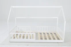 LIT CABANE BLANC BARRIERE 90X190CM