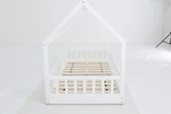 LIT CABANE BLANC BARRIERE 90X190CM