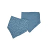 LOT 2 BAVOIRS BANDANA GAZE DE COTON 16X41CM BLEU FONCE