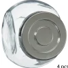 LOT 4 BOCAUX A EPICES 0.2L VERRE COUVERCLE INOX