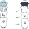 LOT 4 BODIES MANCHES COURTES BLEU 3 A 23 MOIS