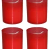 LOT 4 BOUGIES PLASTIQUE H.5.5CM ROUGE