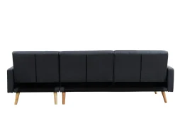 LUXI CANAPE ANGLE ANTHRACITE CONVERTIBLE STYLE SCANDINAVE
