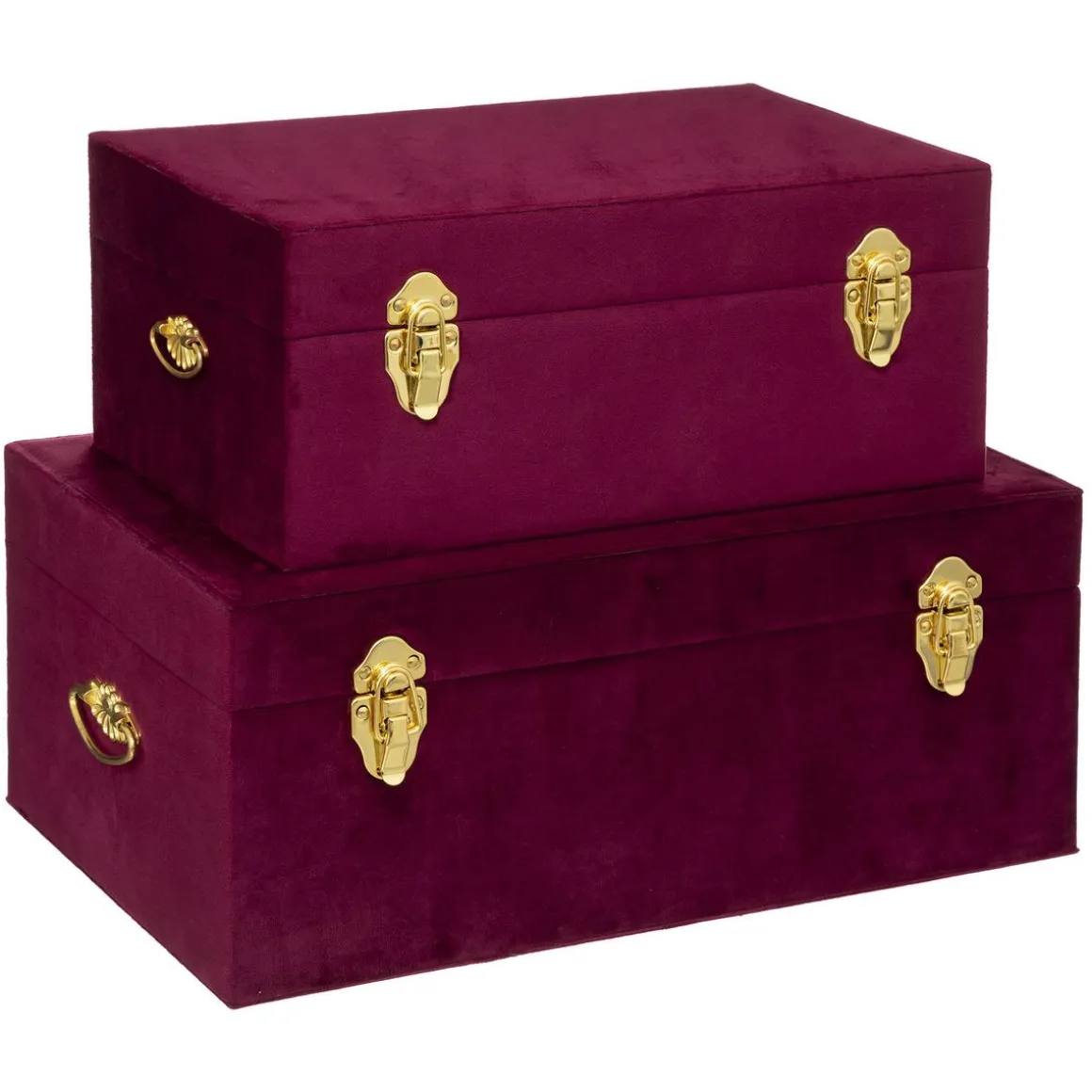 MALLE VELOURS NIGHT RUBIS D.41X24X16.5CM