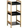 MEUBLE BAMBOU 3 ETAGERES BAMBOU NOIR