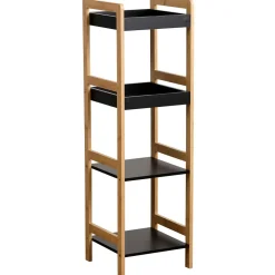 MEUBLE BAMBOU 4 ETAGERES BAMBOU NOIR