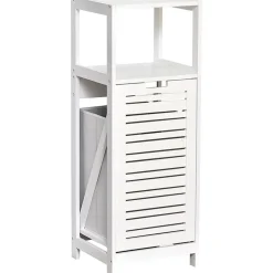 MEUBLE BAS MDF UNE ETAGERE ET PANIERE A LINGE MIAMI