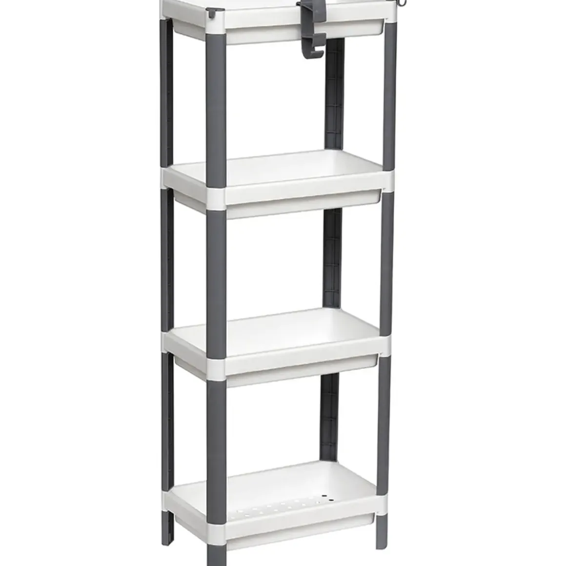 MEUBLE DE RANGEMENT 4 NIVEAUX BLANC GRIS