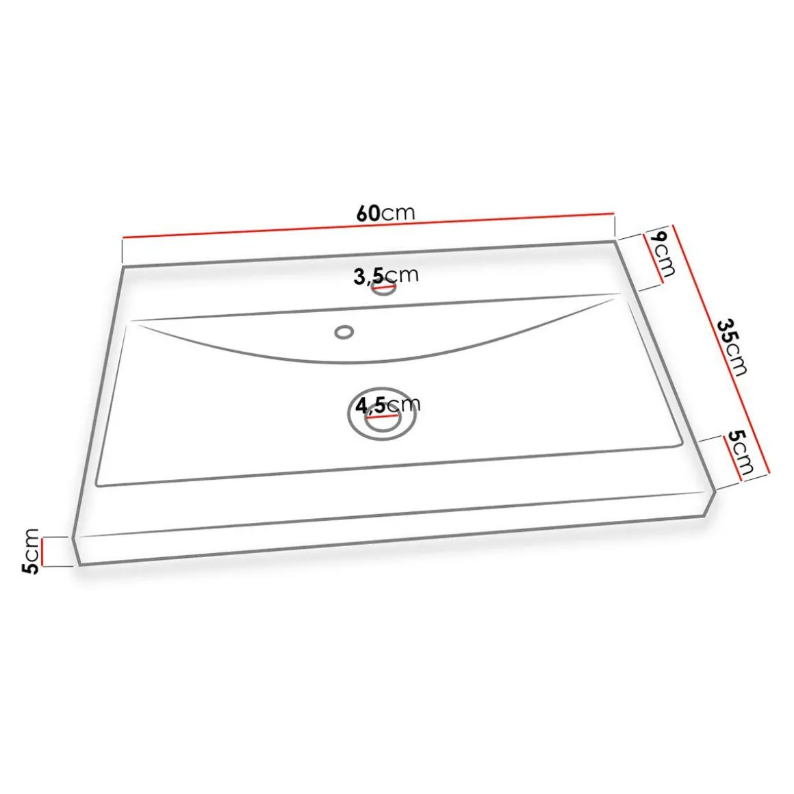 MEUBLE DE SALLE DE BAIN SUSPENDU AVEC MIROIR BLANC