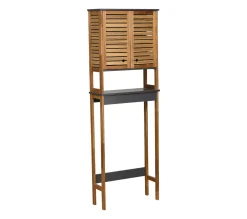 MEUBLE DESSUS WC ACACIA 2 PORTES ET ETAGERE ELEMENT