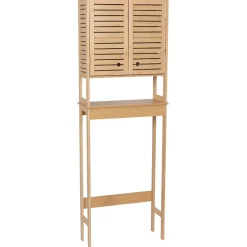 MEUBLE DESSUS WC BAMBOU 2 PORTES ET ETAGERE TRINIDAD