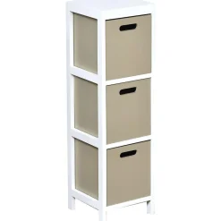 MEUBLE MDF PAULOWNIA PM 3 TIROIRS BLANC TAUPE