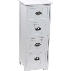 MEUBLE MDF 4 TIROIRS AVEC POIGNEE BLANC