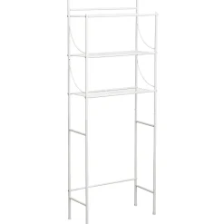 MEUBLE METAL 3 TABLETTES POUR TOILETTES BLANC