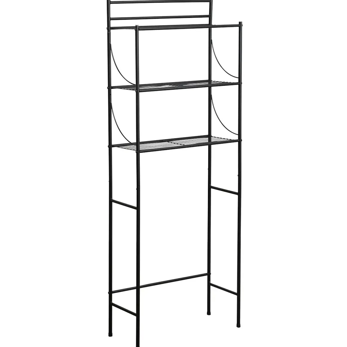 MEUBLE METAL 3 TABLETTES POUR TOILETTES NOIR