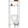 MEUBLE METAL 2 TABLETTES POUR TOILETTES CHROME