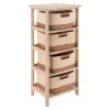 MEUBLE PAULOWNIA 4 PANIERS EN VEGETALE ET COTON NAT BEIGE