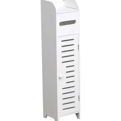 MEUBLE RESERVE ET DEROULEUR PAPIER WC 1 PORTE BLANC
