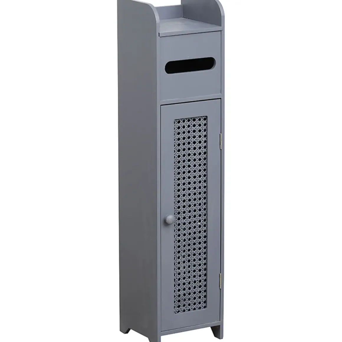 MEUBLE RESERVE ET DEROULEUR PAPIER WC 1 PORTE GRIS FONCE