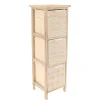 MEUBLE 3 TIROIRS IMPRIMES POIGNEE METAL NATUREL BLANC