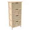 MEUBLE 4 TIROIRS IMPRIMES POIGNEE METAL NATUREL NOIR