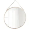 MIROIR A SUSPENDRE METAL D.38CM BEIGE