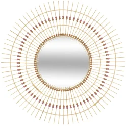 MIROIR BAMBOU PERLE FOLK D.76CM