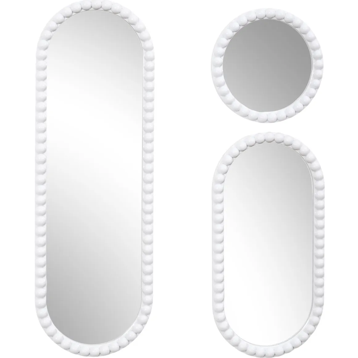 MIROIR CORFU BLANC H75CM X3 PIECES