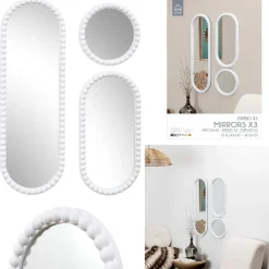 MIROIR CORFU BLANC H75CM X3 PIECES