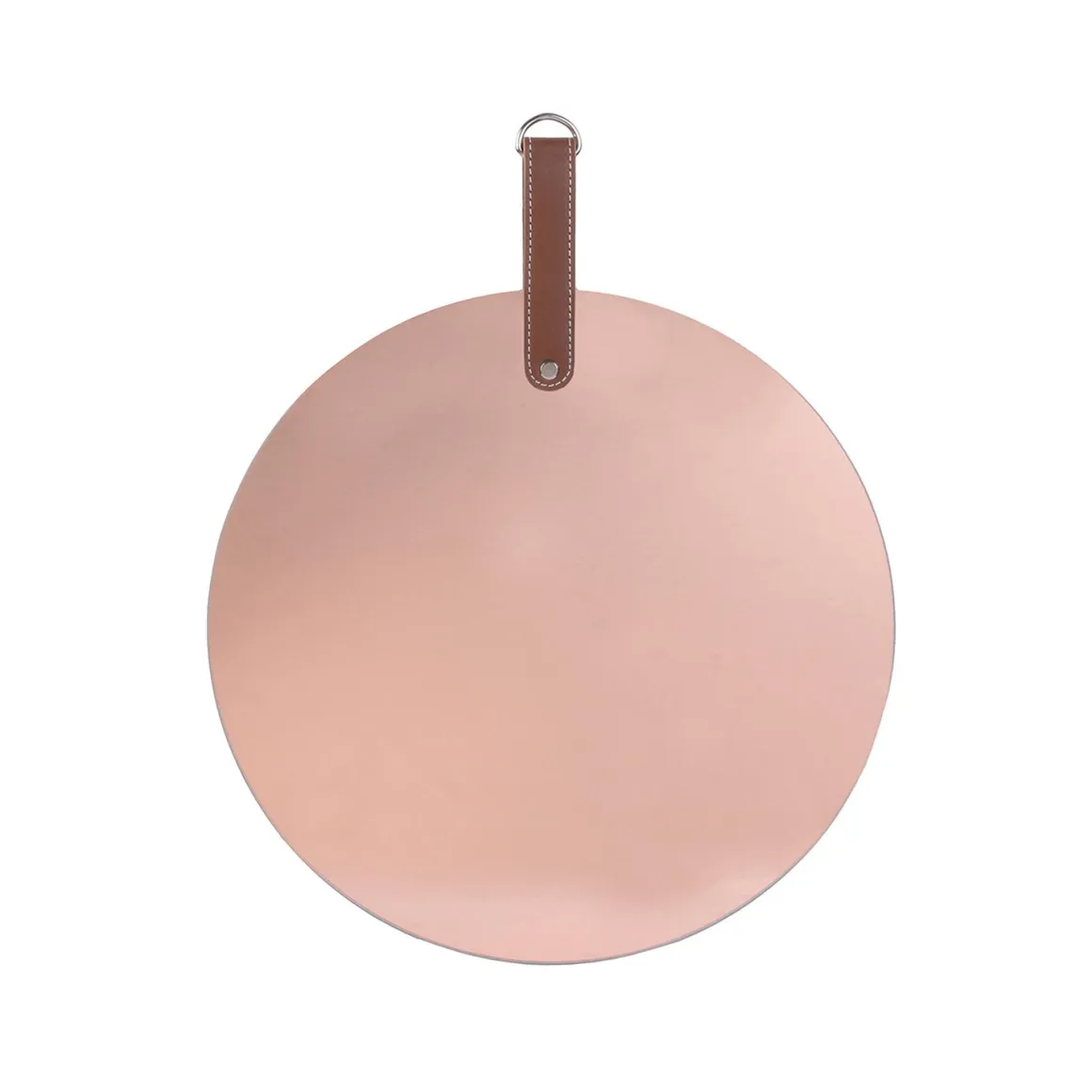 MIROIR CUIVRE ROSE A SUSPENDRE ANSE PU