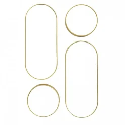 MIROIR DECO ROND ET OVALE VERSA DORE X4 PIECES
