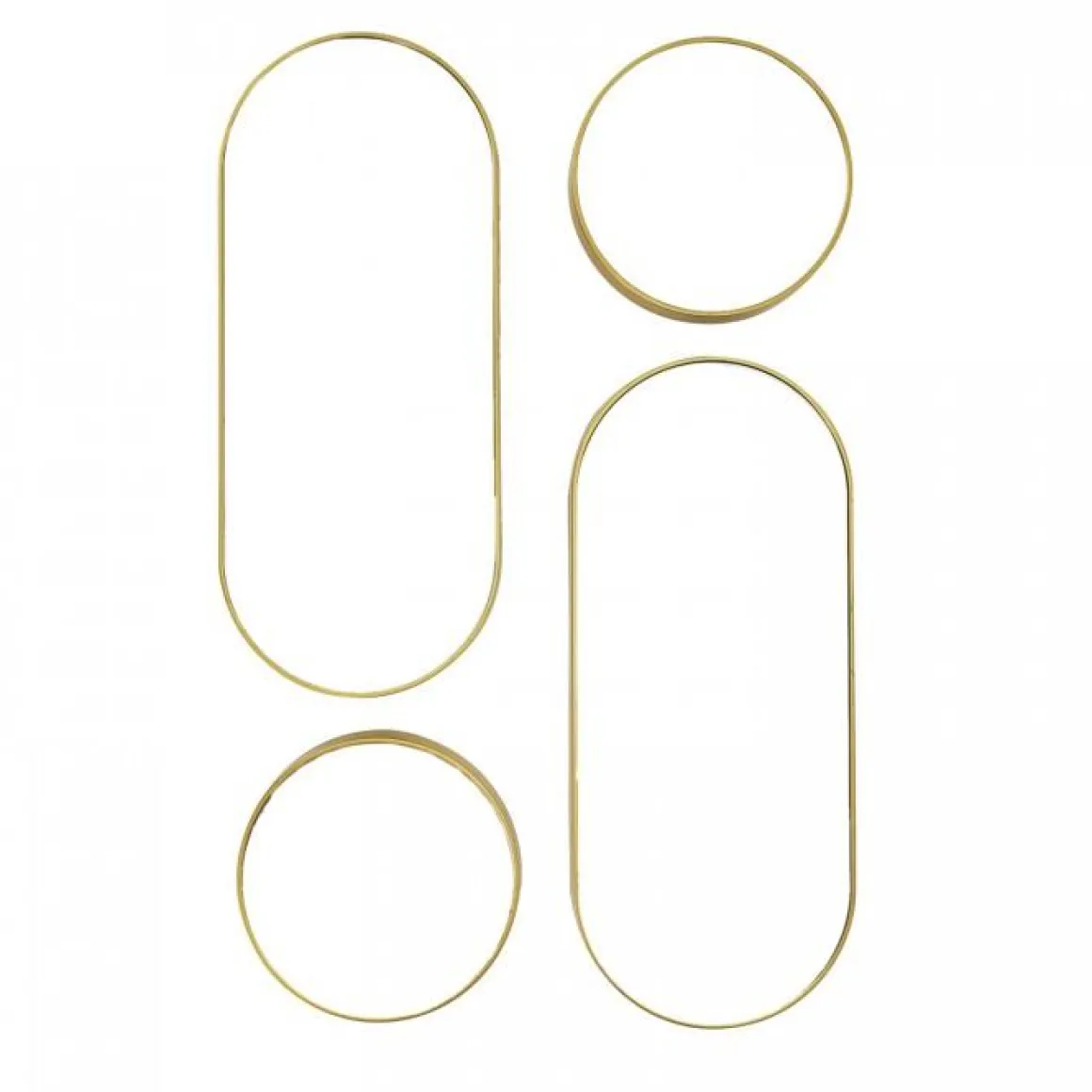 MIROIR DECO ROND ET OVALE VERSA DORE X4 PIECES