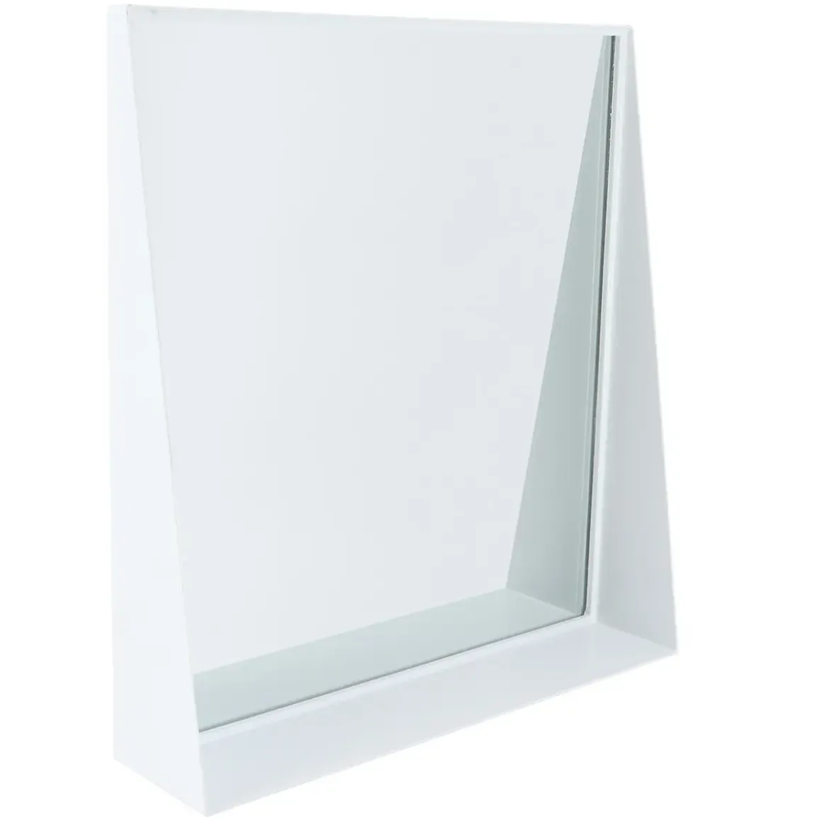 MIROIR METAL A FIXER AVEC TABLETTE BLANC