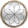 MIROIR METAL BOIS ROSACE D.64CM