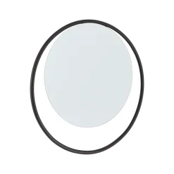 MIROIR ROND CERCLE METAL DIAMETRE 38CM A FIXER NOIR