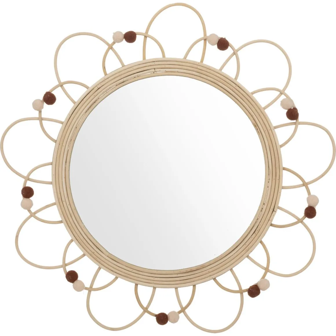 MIROIR ROTIN CAMPAGNE D.38CM