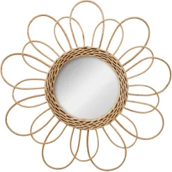 MIROIR ROTIN FLEUR D.38CM