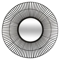 MIROIR ROTIN NOIR D.77CM