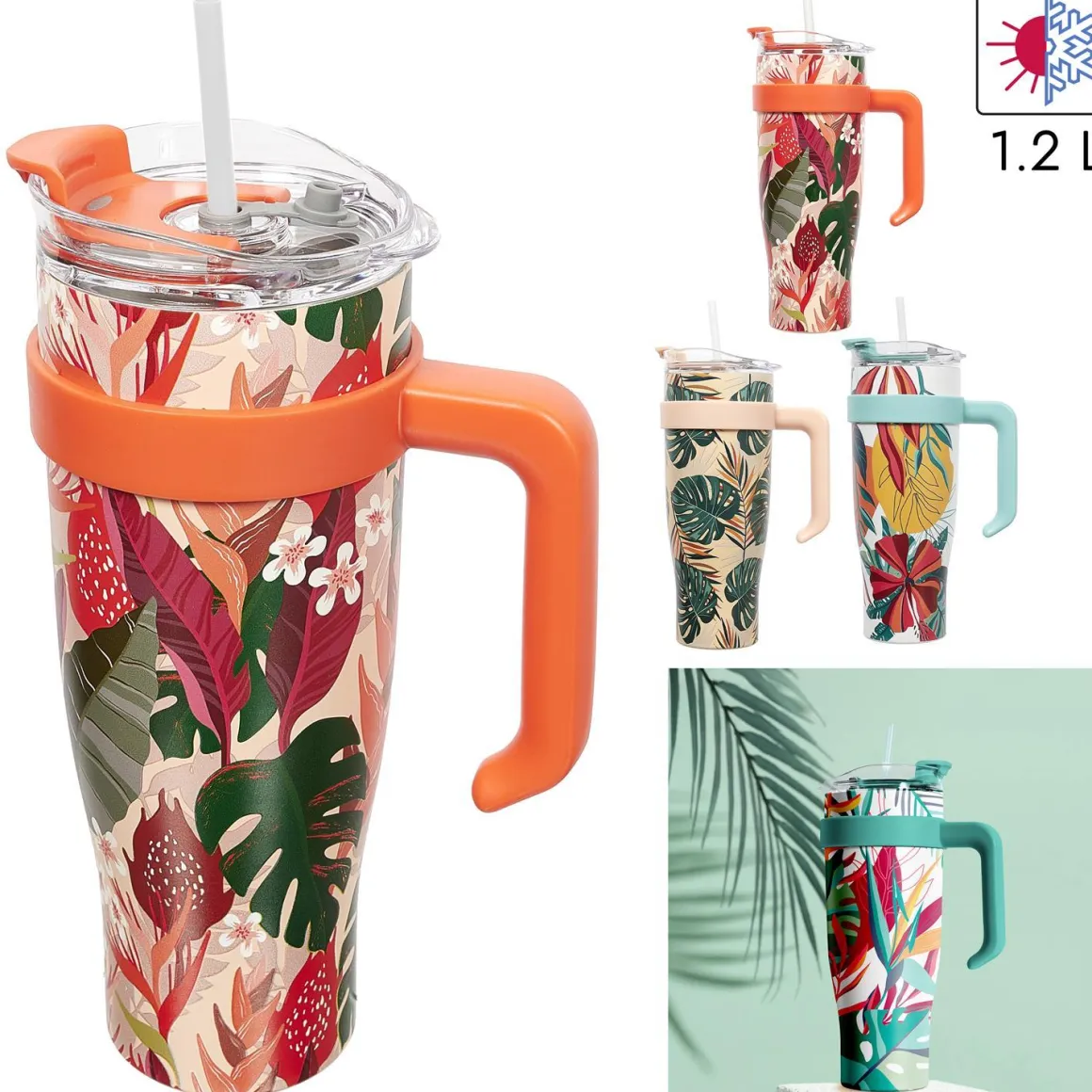 MUG TRANSPORT MIAMI FLEURS TROPICALES 1.2L