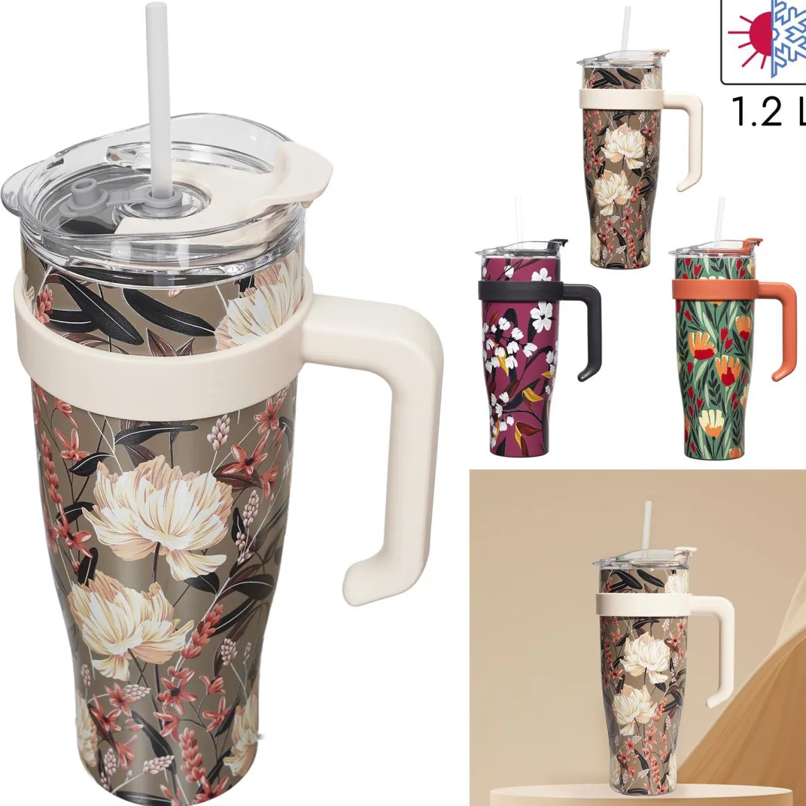 MUG TRANSPORT MIAMI WINTER FLOWER 1.2L