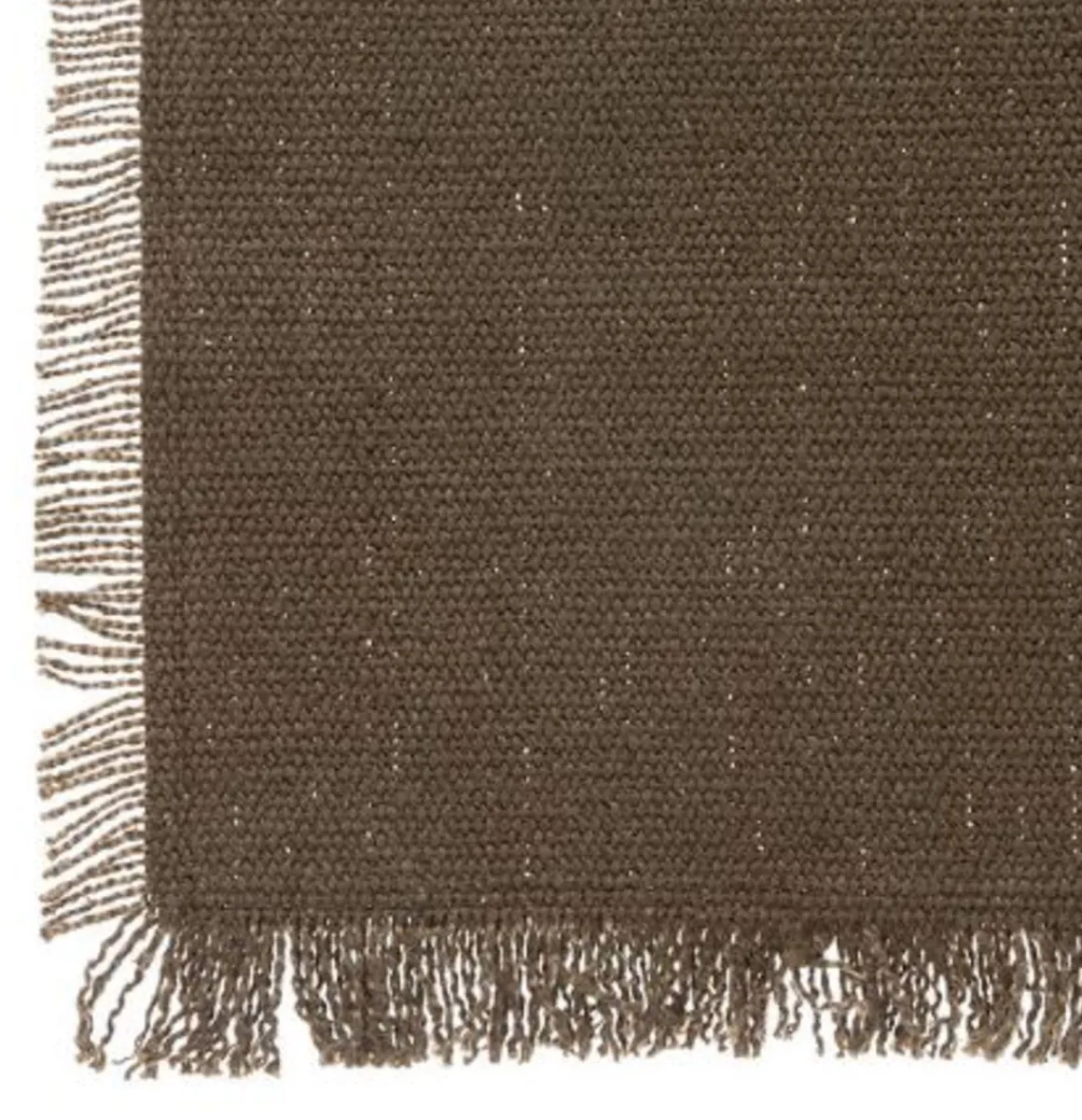 NAPPE COTON FRANGE MAHA KAKI 150X250CM