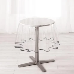 NAPPE CRISTAL RONDE 180 CM PVC UNI GARDEN BIAIS ANTHRACITE