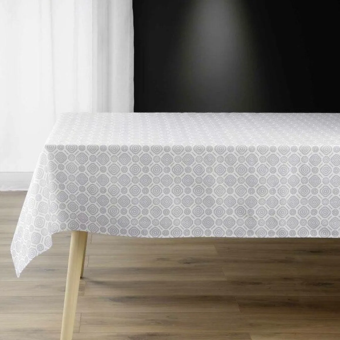 NAPPE RECTANGLE 140X240CM IMPRIME EFFET LIN CALLIS