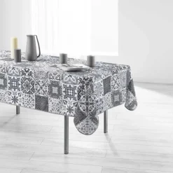 NAPPE RECTANGLE 150X240CM IMPRIME PERSANE GRIS
