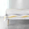 NAPPE RECTANGLE 150X240CM POLYESTER IMP ONDULYS BLANC JAUNE
