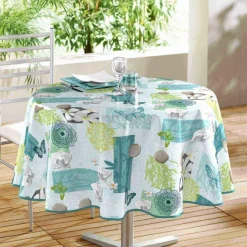 NAPPE RONDE 160 CM PVC IMPRIME LOTUSEA