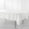 NAPPE 150X240CM METALLISE BULLY BLANC OR