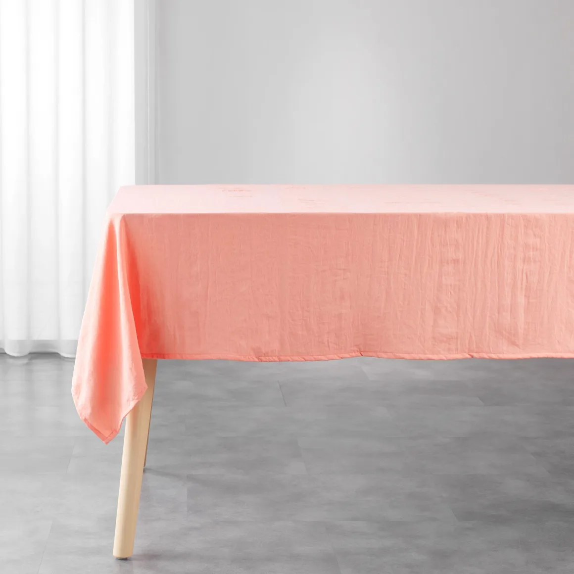 NAPPE 140X240CM MICROFIBRE UNIE LAVEE SUZY CORAIL